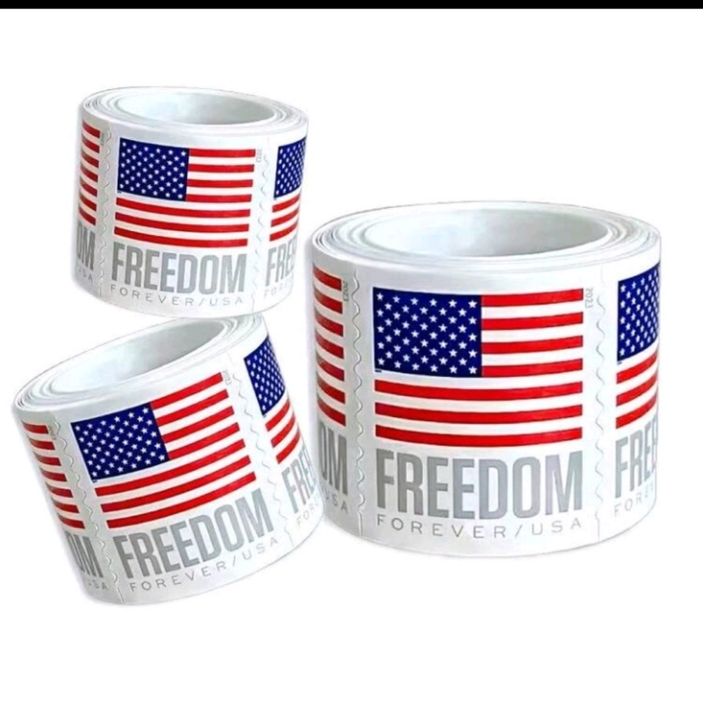 Roll Of 100 Forever Stamps American Flag Design - Picture 3 of 5